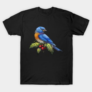 Holiday Bird American Bluebird T-Shirt